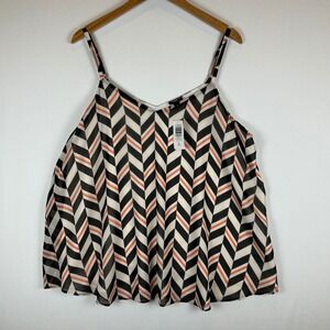 NEW Torrid Sophie Chiffon Swing Cami Jia Chevron Dew Plus Size 2X